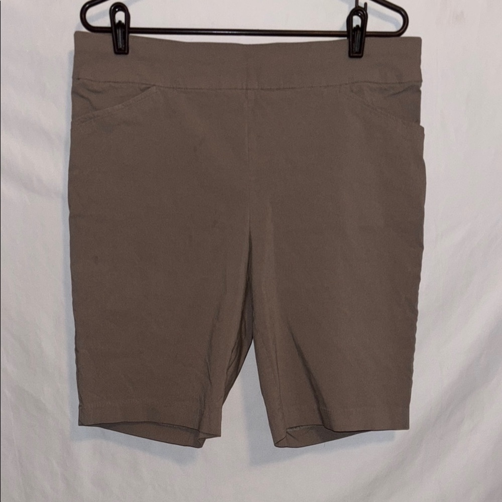 Tan Bermuda Shorts with Classic Straight Fit